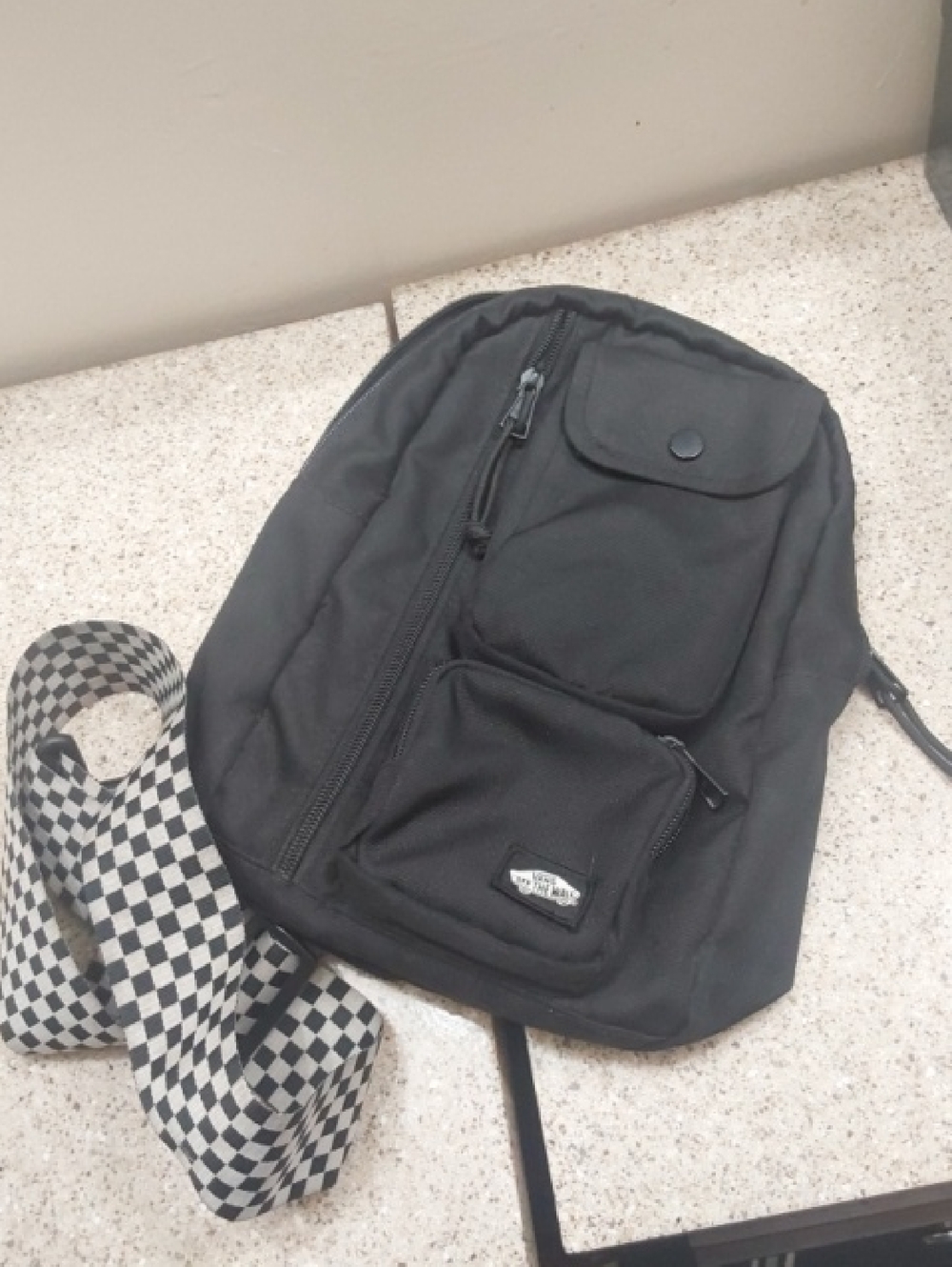 VANS Black Casual  Backpack with Front Pockets
